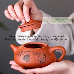 Ấm Tử Sa Nghi Hưng Dáng Thạch Biều Long Huyết Sa 250ml ATS085 (15)
