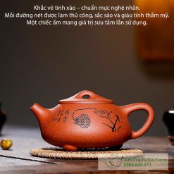 Ấm Tử Sa Nghi Hưng Dáng Thạch Biều Long Huyết Sa 250ml ATS085 (5)
